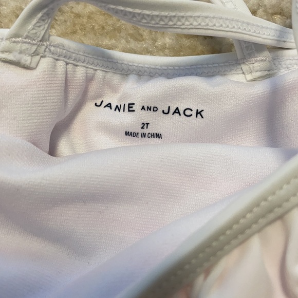 Janie and Jack Pink striped bathing suit with appliqué details! - Picture 4 of 7